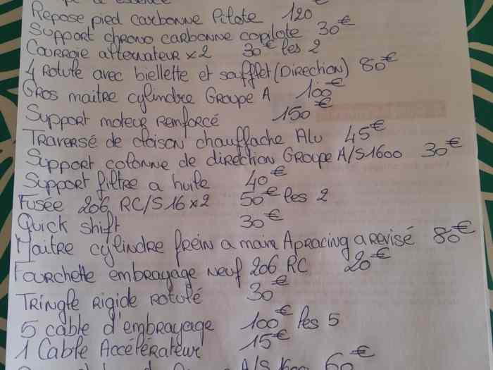 Pieces 206 rc groupe A / f2014 / N3
