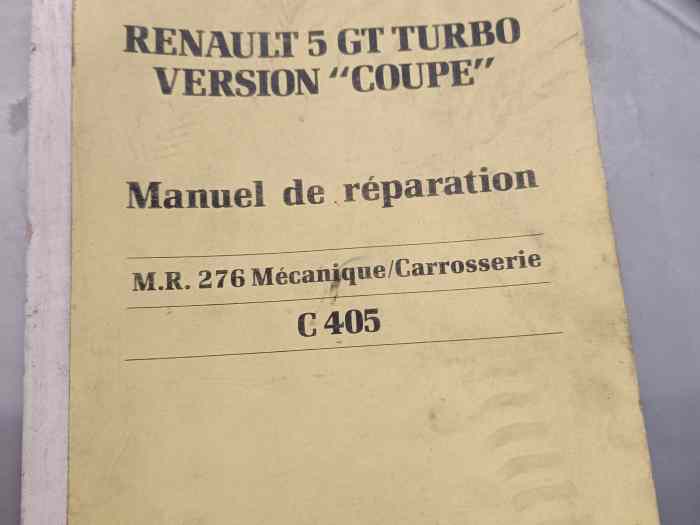 renault 5 gt turbo Manuel de réparation,Version coupe