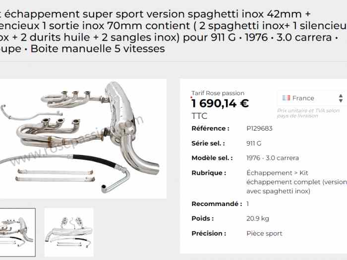 Vds kit échappement super sport versio...