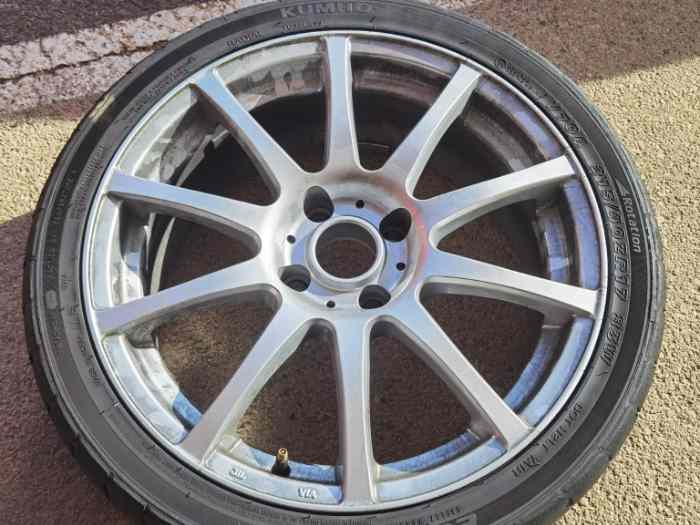 Jantes alu 17 4x108 racer axis + pneus 4