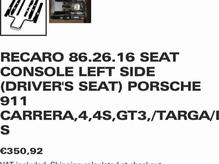 2x Sièges Recaro SPG avec consoles Porsches 4