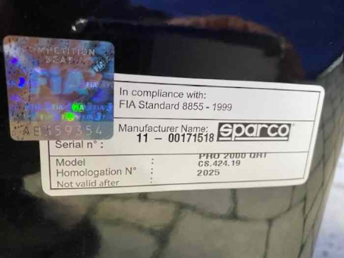 baquet sparco pro 2000 QRT 1