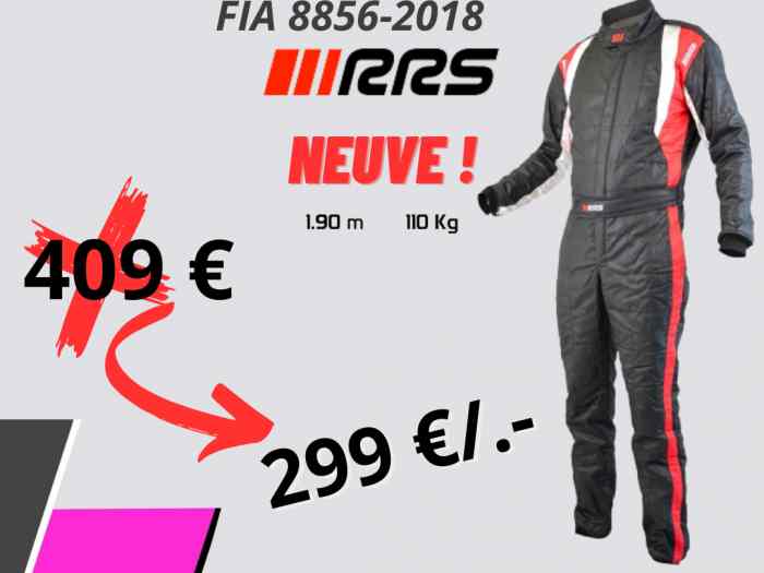 COMBINAISON PILOTE RRS SPEED NOIRE ET ROUGE FIA 8856-2018 TAILLE XXL NEUVE 1