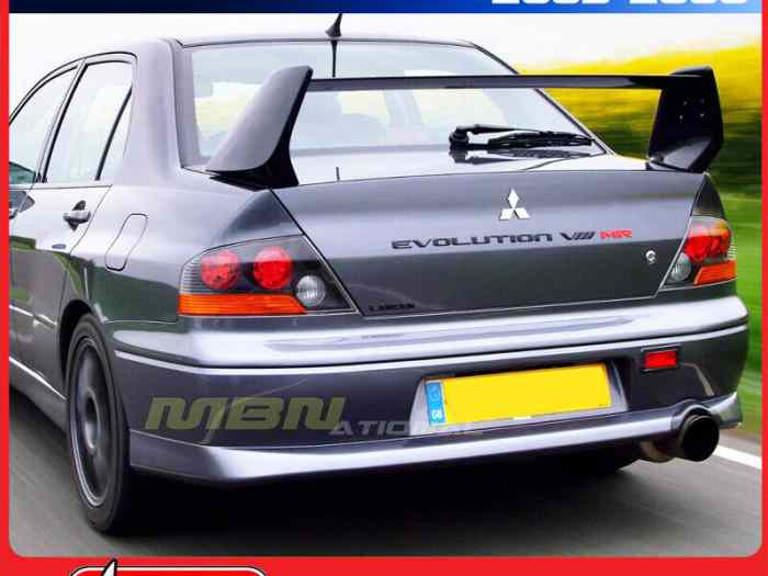 MagicDrift JDM Style Rear Bumper Cover For 2003-2007 Mitsubishi EVO 8/9 - Urethane, Raw Black, Paint Required