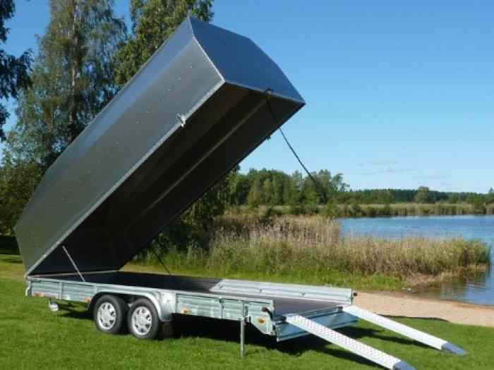 REMORQUE PORTE VOITURE FERME AVEC COQUE ALUMINIUM 0