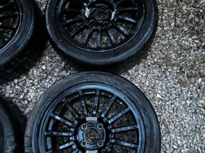 4 jantes braid winrace A noir 4x100 7/16 1