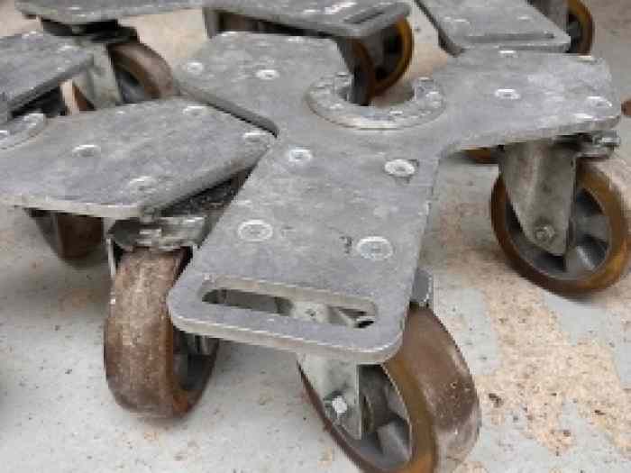 Chariot De Transport Lourd 4 Roues - Capacité 6 Tonnes - Roulettes 360° Acier Polyuréthane - Pour Déménagement, Stockage