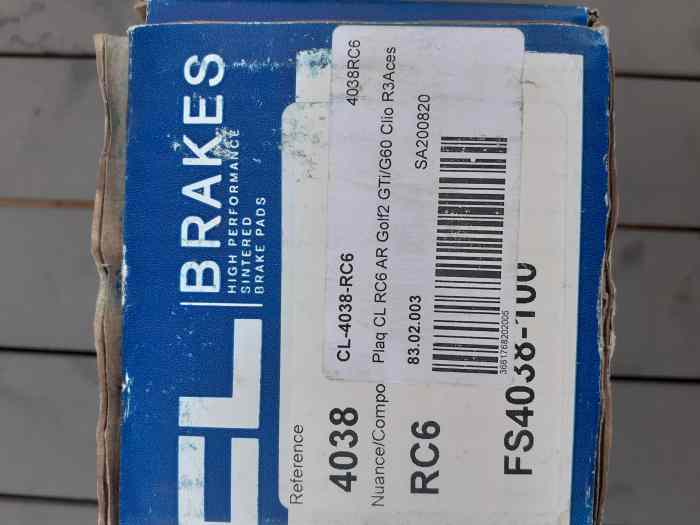 Plaquettes AR Clio R3 Access Carbone Lorraine 1