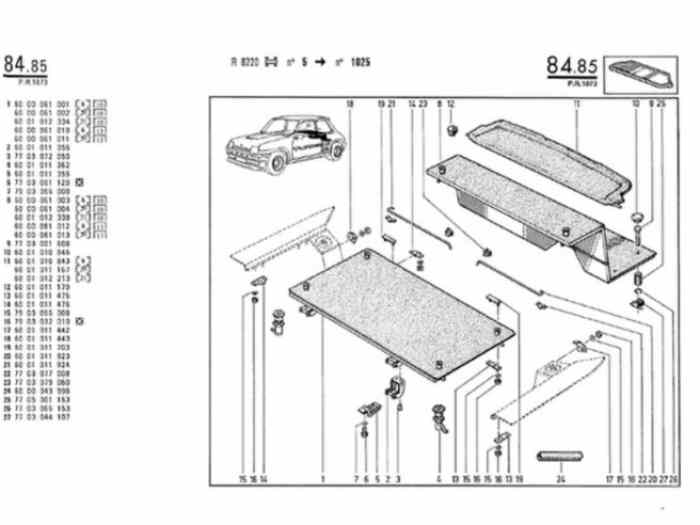 Cache moteur 3 parties Renault R5 T2 Beige TBE 4