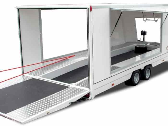 REMORQUE F20 FERMEE TURATELLO PORTE VOITURE TRANSPORT VEHICULES DE COURSE 3