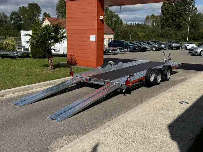 REMORQUE PORTE VOITURE BRIAN JAMES A-TRANSPORTER A4 5.0m X 2.0m 3000 kg / TVA RECUPERABLE / 6233€ HT 3