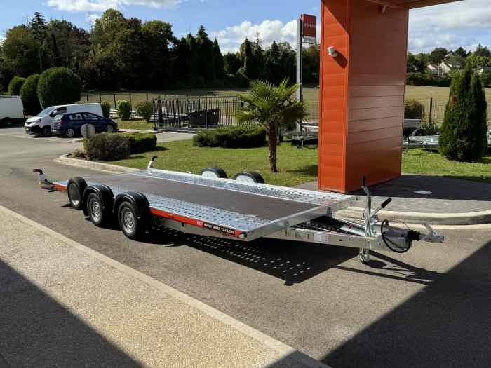 REMORQUE PORTE VOITURE BRIAN JAMES A-TRANSPORTER A4 5.0m X 2.0m 3000 kg / TVA RECUPERABLE / 6233€ HT 5