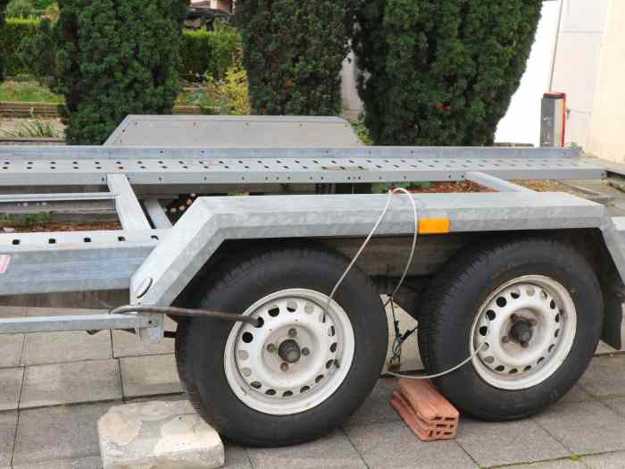 Remorque porte voiture double essieu 1800kg 1