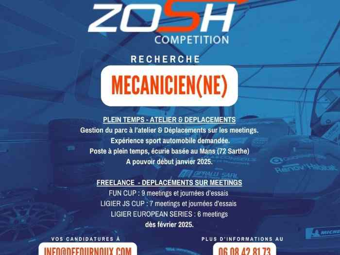 RECHERCHE MECANICIEN(NE) COMPETITION A...