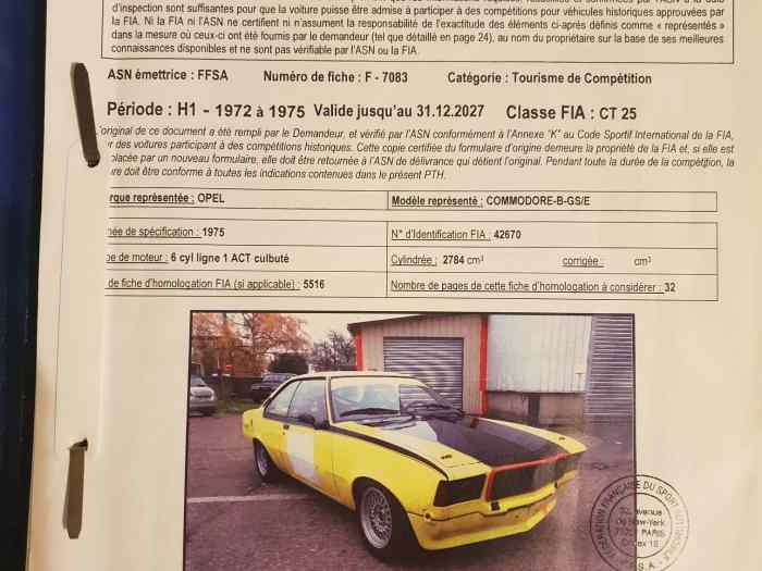 OPEL COMMODORE GROUPE 2 4