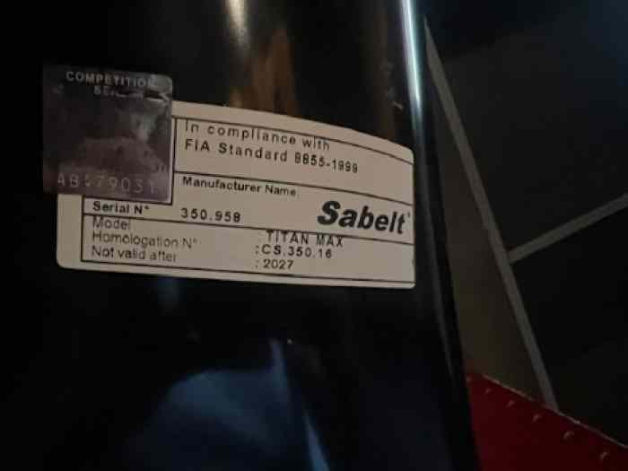 Siège Baquet Sabelt 1