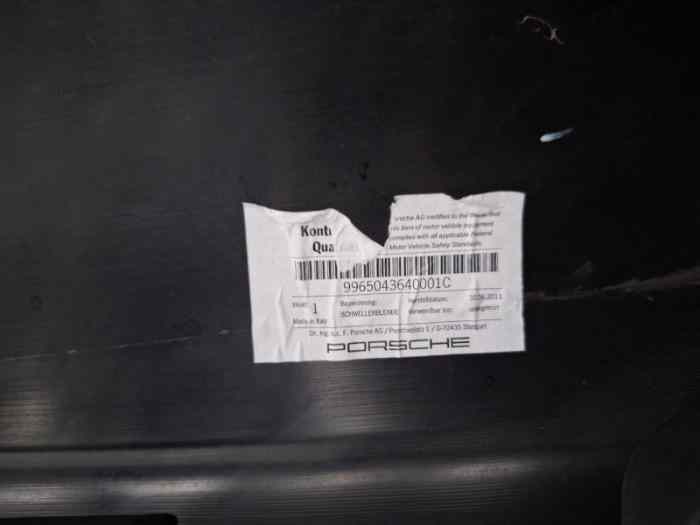 Bas de caisse Porsche 996 4S ou Turbo 2