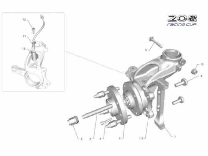 Support étrier 208 Racing Cup