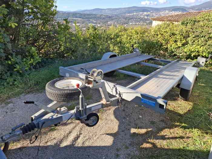 Remorque porte voiture basculante
