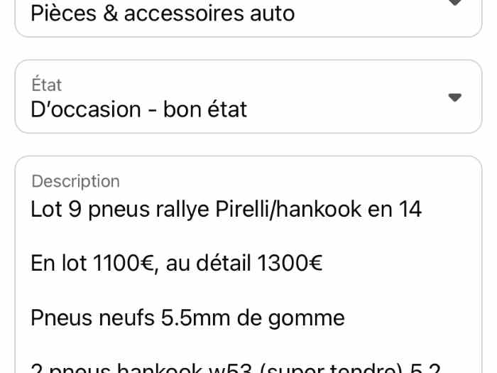 Lot pneus rallye 7 Pirelli, 2hankook 1...