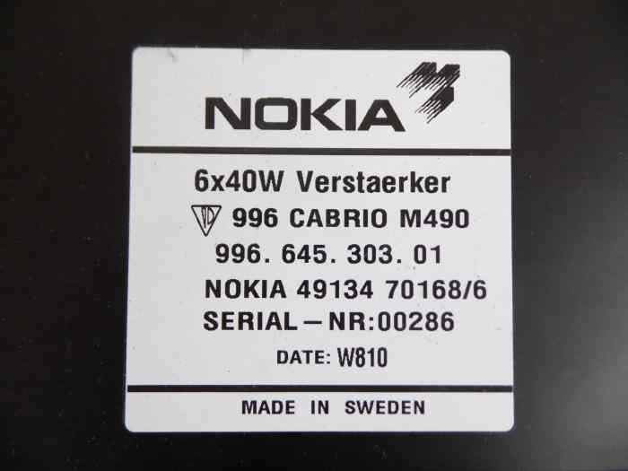 AMPLIFICATEUR AUDIO M490 99664530301 PORSCHE 996 CABRIOLET 1