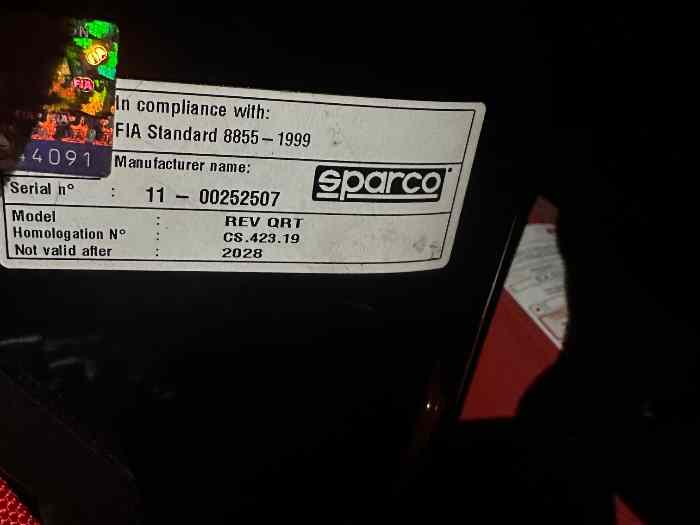 SIÈGE BAQUET SPARCO REV QRT 2