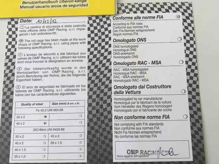 Arceau 6 points neuf Ford escort mk2 2