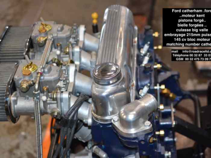 Ford catherham ..ford ....moteur kent pistons forgé bielle forgées culasse big valle embrayage 215mm puissance 145 cv 2