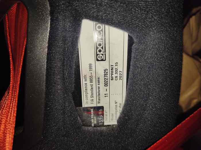 Baquet sparco 2