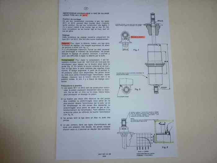 4 amortisseurs KONI 3012 pour monoplace ou proto 5