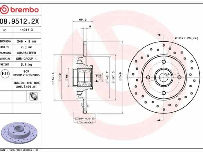 Concaption et Fabrication Kit Freinage arrière F2000 pour voitures toutes marques. 2