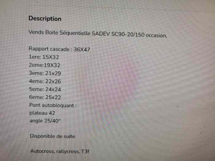 BOITE SADEV SC90/150 1