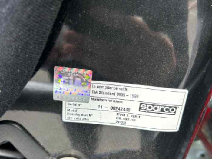 Bacquet sparco evo L qrt 1