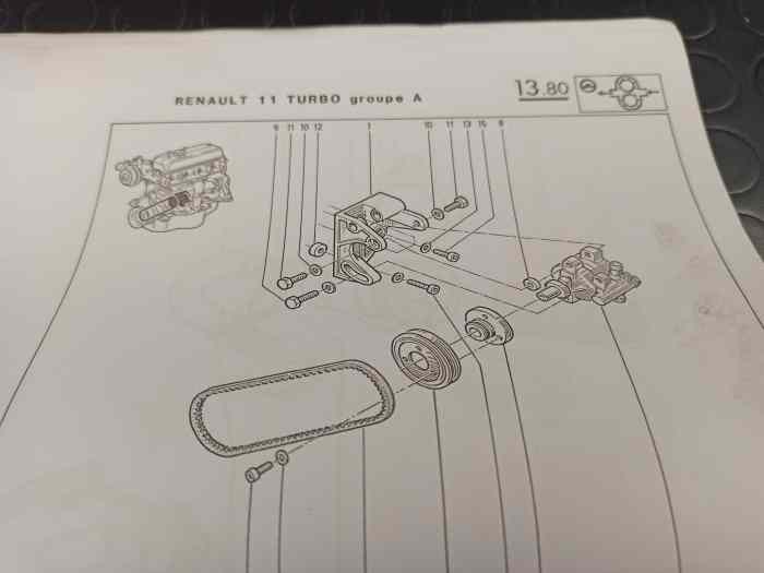 Support pompe direction assistée r11 Turbo 2