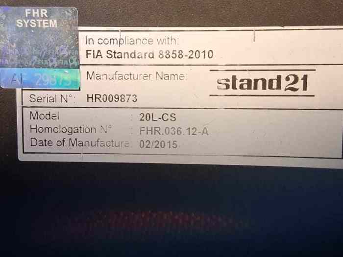 Harnais 6 points GT2 I hommologué FIA Validité fin 2027 3