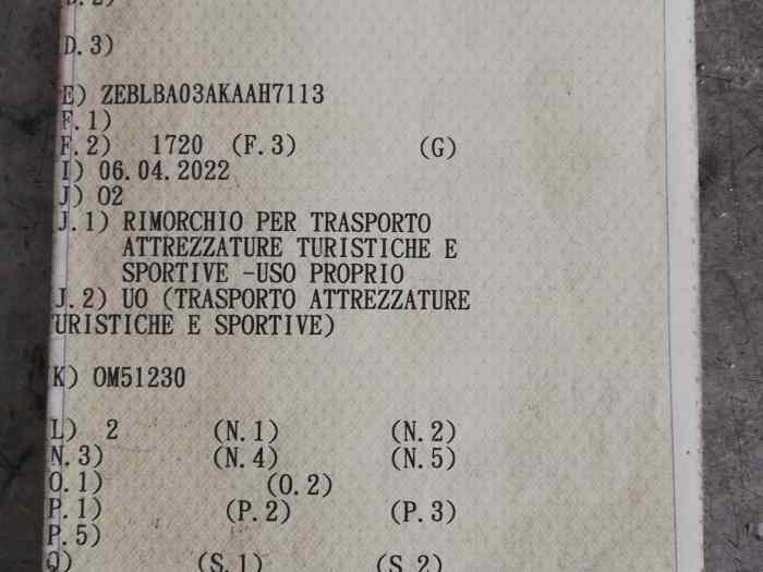 Vendo rimorchio Ellebi 3
