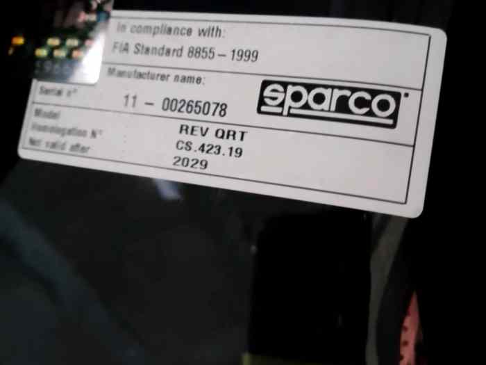 2 Baquets Sparco Rev. 1 seul regio 2