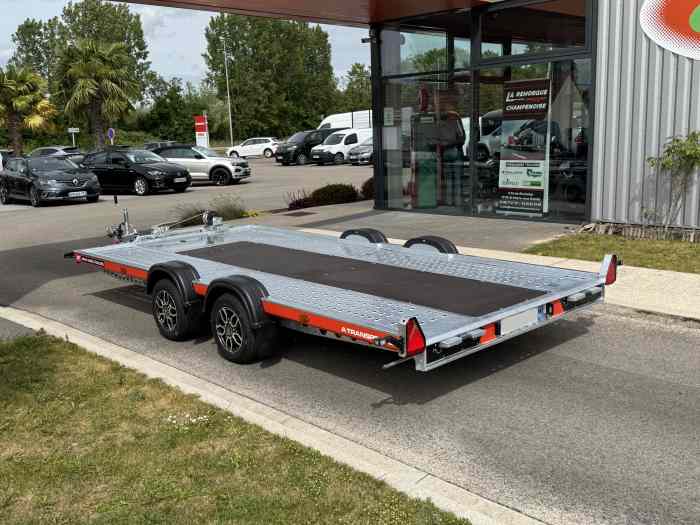 REMORQUE NEUVE NOUVELLE BRIAN JAMES A-TRANSPORTER 4.5m X 2.0m 3000 kg / PLATEAU PORTE AUTO / JANTES ALU / OPTIONS TREUIL / OPTION BASCULEMENT HYDRAULIQUE / TVA RECUP 3