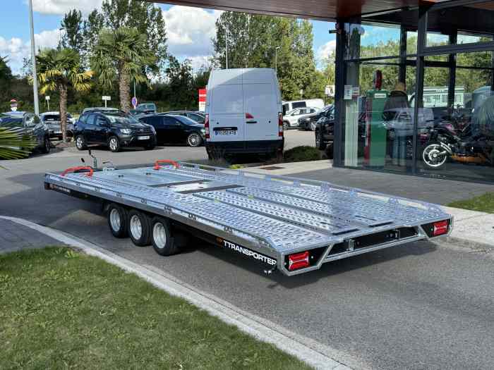 REMORQUE BRIAN JAMES T-TRANSPORTER 5.50m X 2.24m PTAC 3T5 3500 kg / 3 ESSIEUX / OPTIONS KIT HYDRAULIQUE BASCULANT / TREUIL ALKO / RAMPES LONGUES / TVA RECUPERABLE / 9680 ht / ... 4