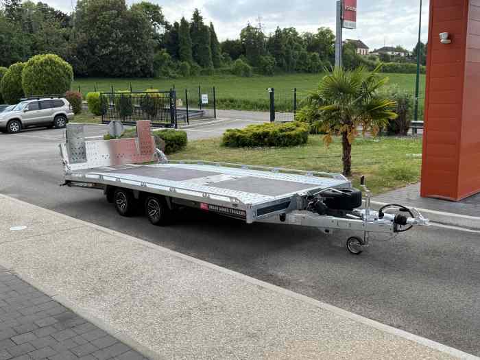 REMORQUE BRIAN JAMES T-TRANSPORTER 4.50m X 2.0m PTAC 3T 3000kg / 2 ESSIEUX / KIT BASCULEMENT + HAYON DE CHARGEMENT INCLUS 0