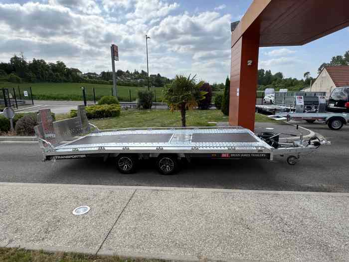 REMORQUE BRIAN JAMES T-TRANSPORTER 4.50m X 2.0m PTAC 3T 3000kg / 2 ESSIEUX / KIT BASCULEMENT + HAYON DE CHARGEMENT INCLUS 3