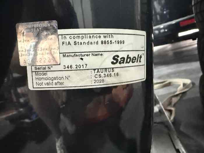 Siège baquet Sabelt 3