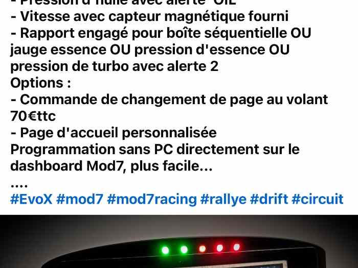 Dash bord Mod 7 Evo X 1