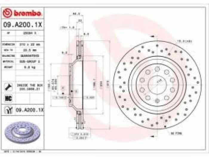 BREMBO XTRA LINE 09.A200.Disque de frein 2