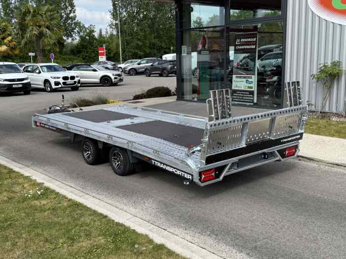 REMORQUE BRIAN JAMES T-TRANSPORTER 4.50m X 2.0m PTAC 3T 3000kg / 2 ESSIEUX / KIT BASCULEMENT + HAYON DE CHARGEMENT INCLUS 1