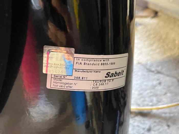 Siège baquet homologué FIA 1