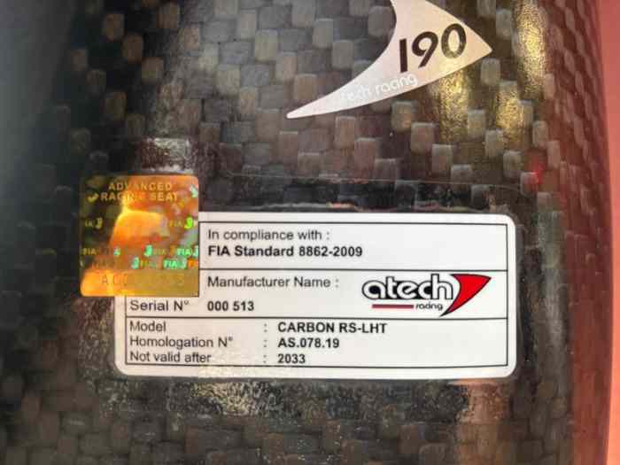 ATECH CARBON 190 RS-LHT - Valide Fin 2033 2