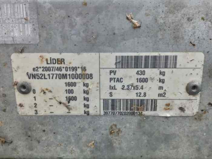 Remorque Lider 39770 1600kg 2