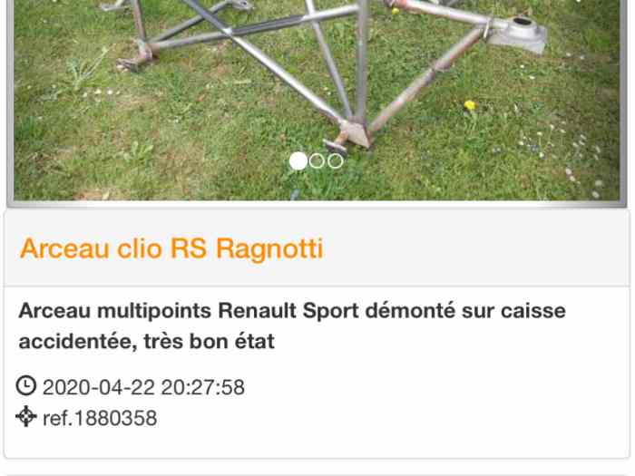 Recherche caisse Clio ragnotti renault sport technologie