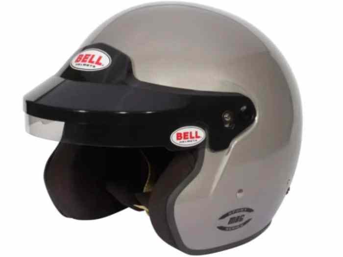 CASQUE FIA JET BELL MAG 8859-2015 GRIS TITANIUM AVEC CLIPS HANS